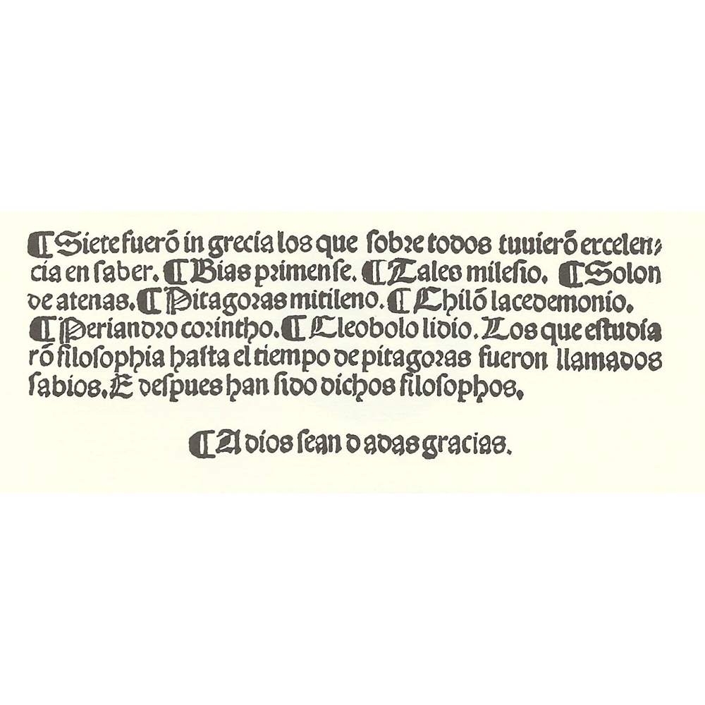 Libro siete sabios Roma-Cromberger-Incunabula & Ancient Books-facsimile book-Vicent García Editores-5 Pythagoras Thales Solon...
